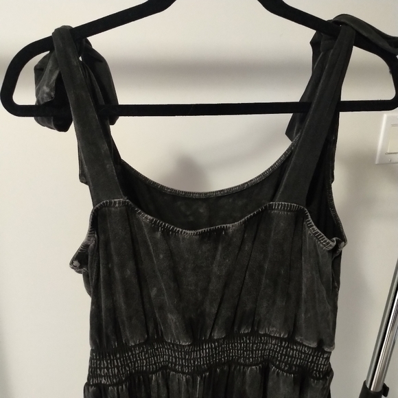 SOLD Torrid Black Mineral Wash Super Soft Jersey Knit Tie Strap Jumpsuit Sz 2 - Picture 9 of 16